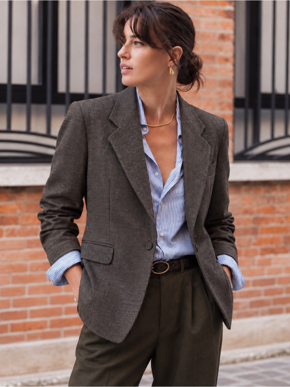 Vintage Brown Wool Tweed Blazer Heritage Academia Equestrian